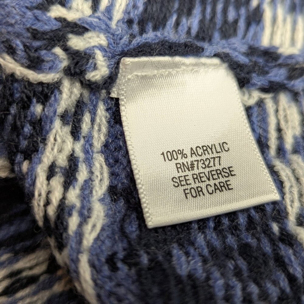 Croft & Barrow Chic Blue and White Knit Open Front Cardigan Petite Medium - Picture 3 of 11
